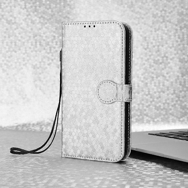 Honeycomb Dot Tekstur Læder Telefon Cover Til Doogee Note 58 / Note 58 Pro [DB] Silver