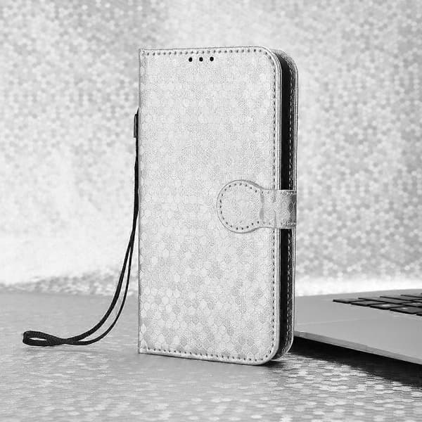 Honeycomb Dot Textur Läder Telefonfodral För Doogee Note 58 / Note 58 Pro [DB] Silver