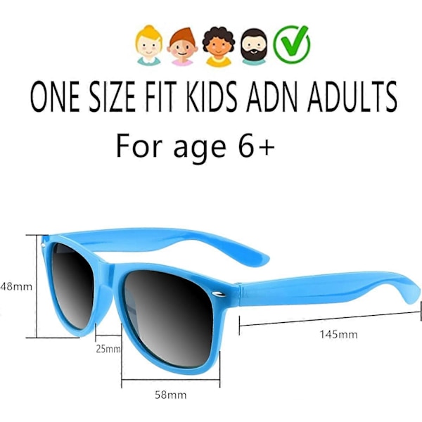 12-pack Solglasögon i Neonfärger, Festfavoriter, Godispåsefyllnad, Bulk för Födelsedagsfest, Strandfest, Poolparty, 12 Färger{ DB} Blue