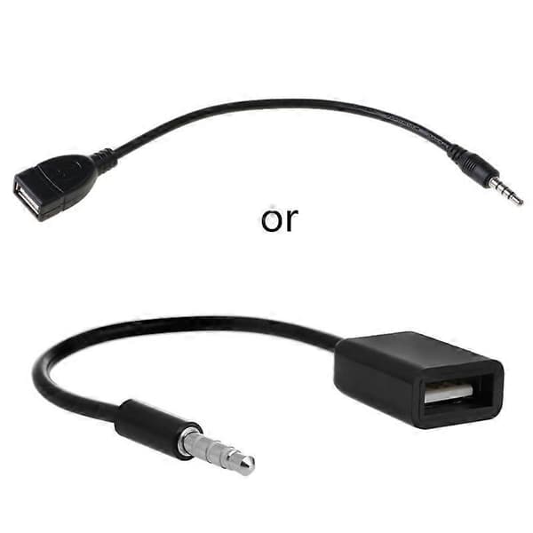 Bærbart 3,5 mm til USB konverterkabel tilsluttes bilens AUX-interface [db]