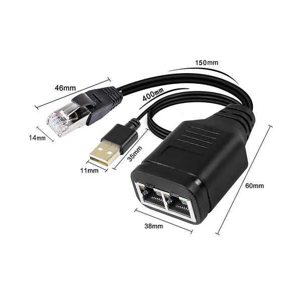 Uros 1 naar 2 adapterkabel netwerk honderd megabit netwerkdeler Rj45 multifunctionele 1 naar 2 netwerk