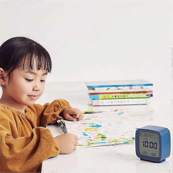 XIAOMI YOUPIN QingPing Bluetooth Temperatur Fugtighed Detektion Vækkeur med Justerbar Baggrundsbelysning [DB] Blue