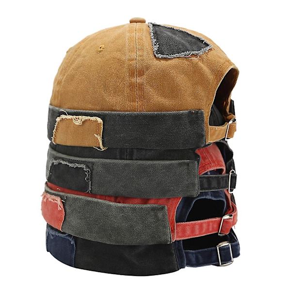 Sinknap Brimless Hat Justerbar Design Retro Casual Åndbar Brimless Skullcap Beanies Hat Cap Streetwear {Db} Orange