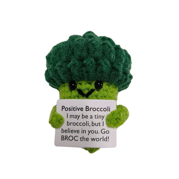 1/2 st Positiv Virkad Grönsak med Uppmuntrande Kort Emotionellt Stöd Handgjord Stickad Morot Broccoli Leksak Dockor Barn Vuxna Present [DB] B