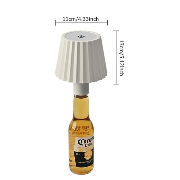 Vinflaskelampe Hodebordslampe Flyttbar Lading Dekorasjon For Bar Cafe Atmosfære Nattlys Db White