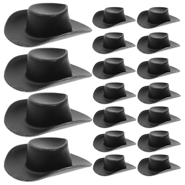 20 kpl Mini Cowboy Hatit Mini Western Hatit Leikki- ja Juhla-Asusteet db Black 20pcs