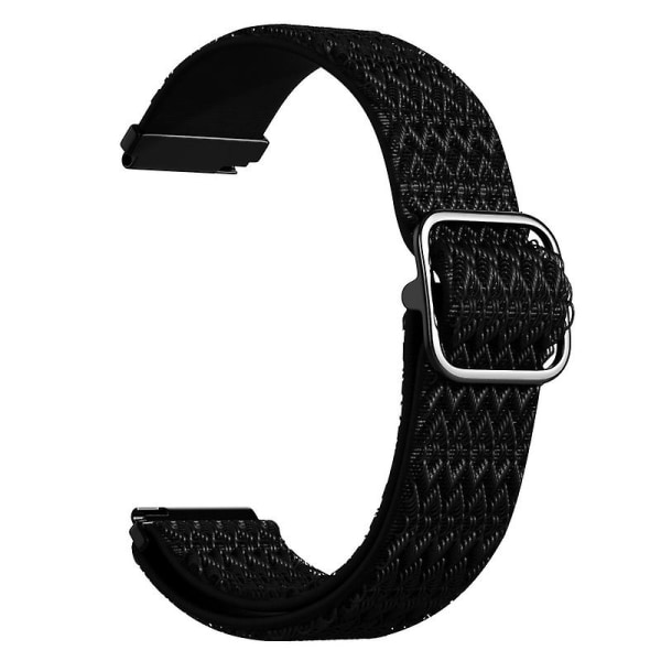 Elastisk justerbar nylon klokkebånd 20mm Smartwatch armbånd erstatning kompatibel med Samsung Galaxy Watch 3/4/4 Classic/active/active 2/gear Sport Black