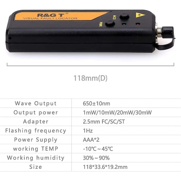 30 km Ftth Mini Visuel Fejlfinder Vfl Universal Connector Fiberoptisk Kabel Tester Udstyr Til Kabel-Tv Telecom Engineering Vedligeholdelse