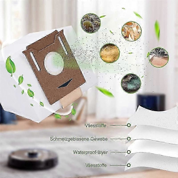 Förpackning med 10 dammsugarpåsar för Deebot N8+, N8 Pro+, Ozmo T8, T8, T8+, T9+ Station Dammsugare [DB] As shown