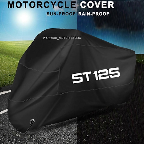 Motorcykelöverdrag för Honda DAX ST125 ST 12, UV-skyddande, dammtätt, snöskyddande, vattentätt, utomhus [DB] Black L for 180cm