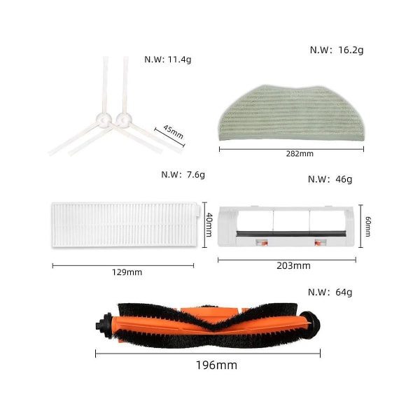 G1 Mjstg1 Mi Robot Vacuum-mop Essential Skv4136gl -vesisäiliö, pölysäiliö, pääharja, Hepa-suodatin, mo [DB] As Shown