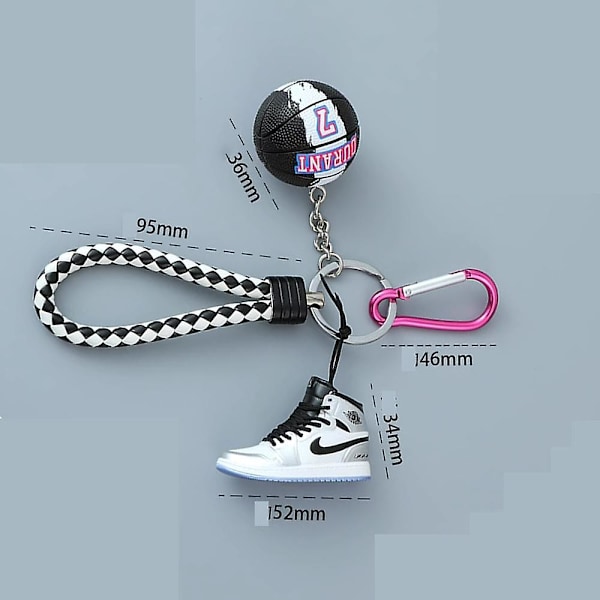 Klassisk 2022 1:6 Realistisk Min 3D Jordan Basketball Nøkkelring Med Mini Sko, Gul, 5cm [DB]