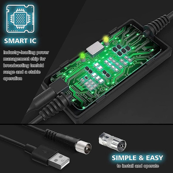 Digital TV-antenne for innendørs bruk - HDTV-antenne med smart signal - Digital TV-antenne 1080p 4k TV-kanaler 13