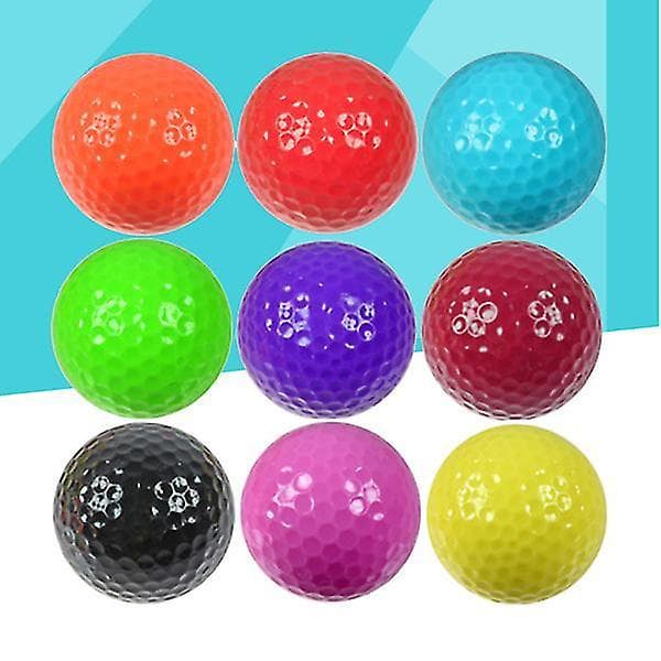 9 st golfbollar dubbelskikt bärbara hållbara träningsbollar för golfträning