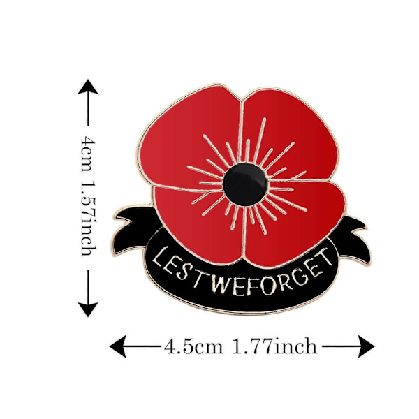 Huskelsesdag 4 stk. Røde Valmueblomst Lapel Nål Badge Broche Lest We Forget Veteraner Mindedag Huskelsesdag Søndag Unisex {db}