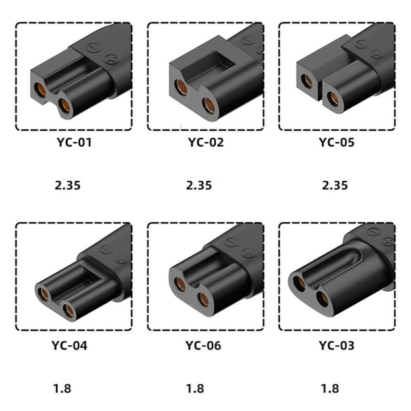 6 stk. Type-c opladeradapter barbering strømadapter til elektrisk hårtrimmer skægtrimmere, shavere, skønhedsinstrumenter db