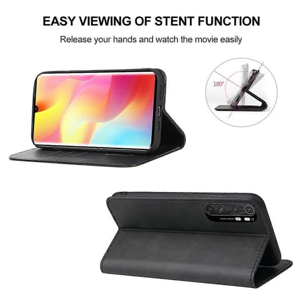Magnetiskt läderfodral för Xiaomi Mi Note 10 Lite [DB] Black