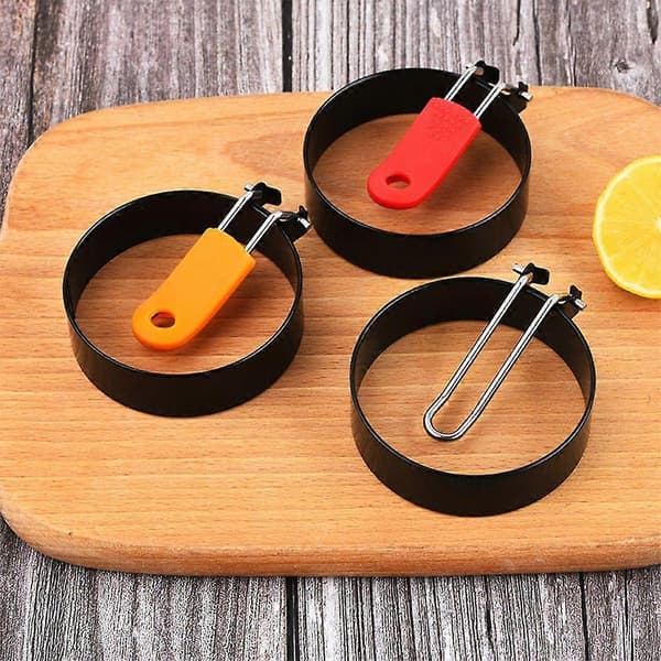 4-pack äggringar för stekning och formning av ägg - Runda äggformar för matlagning - Rostfritt stål non-stick form