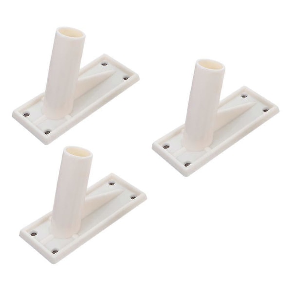 Väggmonterade hållare - 3 st Självhäftande flaggstångsfästen [Db] White 11X5CM