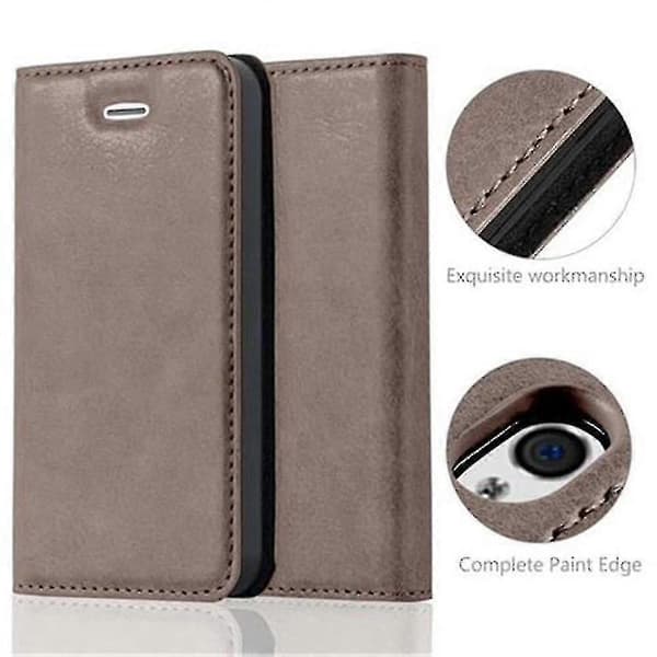 Etui til iPhone 4 / 4s Foldbart telefonetui - Cover - Med standfunktion og kortrum [DB] Brown