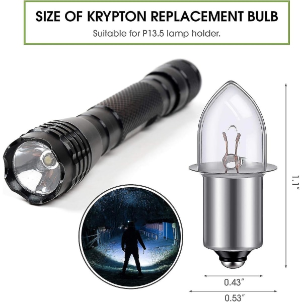 6-volt/ 4d-4.8-volt 0.75a Bajonettbas Krypton Ersättningslampa Ficklampa Lampor (3 Stycken) [DB] 3