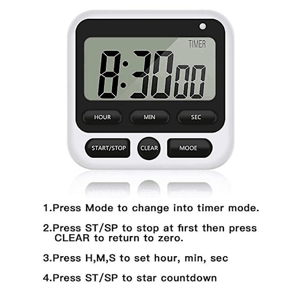 Digital Köktimer - Bakning, Pizza, Nedräkning, Alarm {Db} Green