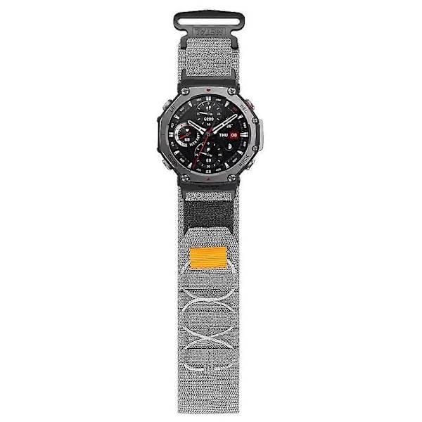 För Huami Amazfit T-Rex 3 Nylon Klockarmband Loop Fäste Handledsrem med Anslutning - [db] Multicolor Grey
