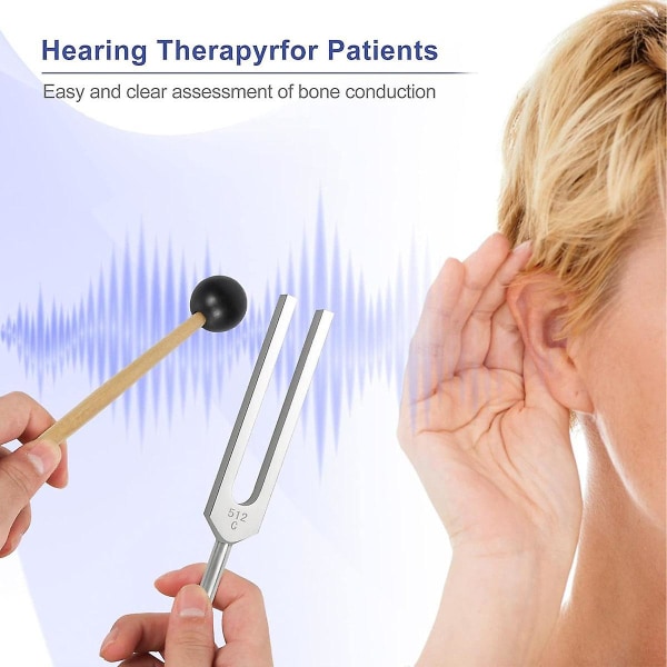 Stemmegafler af aluminiumslegering, 512 Hz stemmegaffel med hammere til test af nervesystemet Lydhelbredende terapi