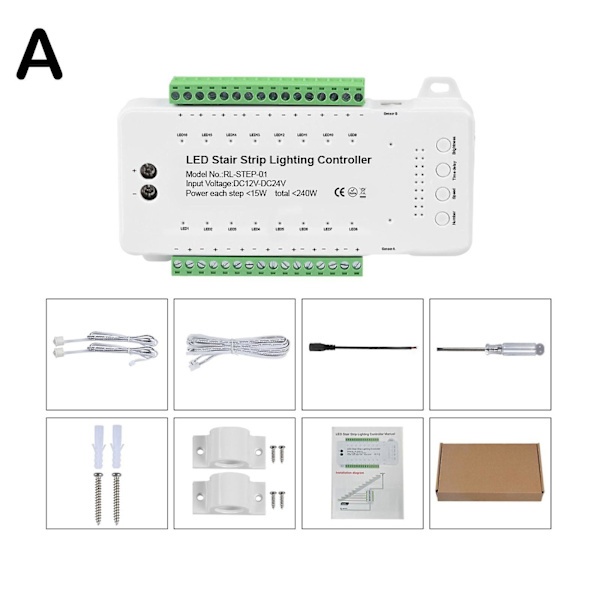 Led Trappe Lys Controller Dæmpbar Stigebelysning Automatisk Bevægelse Se  [dB} 16 Channels