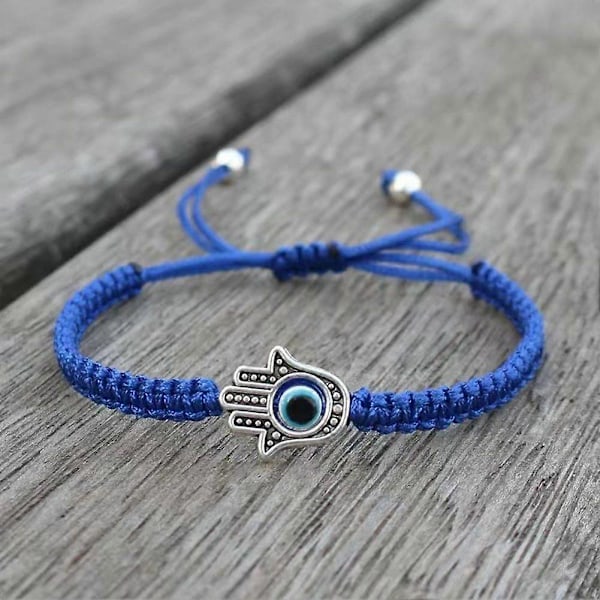 Devil's Eye Handvävt Armband Unisex Handgjort Pärlarmband Justerbart Elegant Stilfullt Smycke för Män Kvinnor [DB] Blue Eyes Red