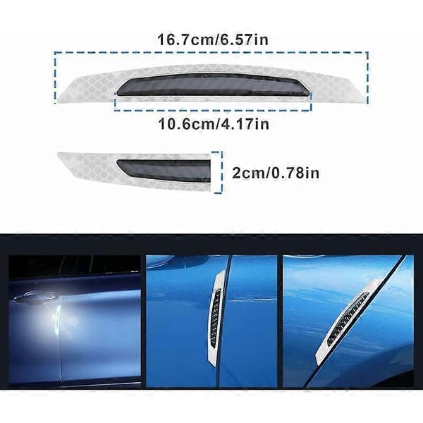 4-pack Antikollisionsdekaler för bildörrar - Reflexremsor för nattsäkerhet - 3D [DB]