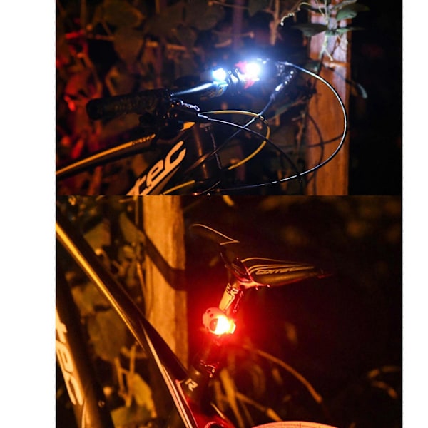 Barnesykkel Lampe Marihøneformet Frontlykt Baklykt Sparkesykkel Deler Db Blue Red light