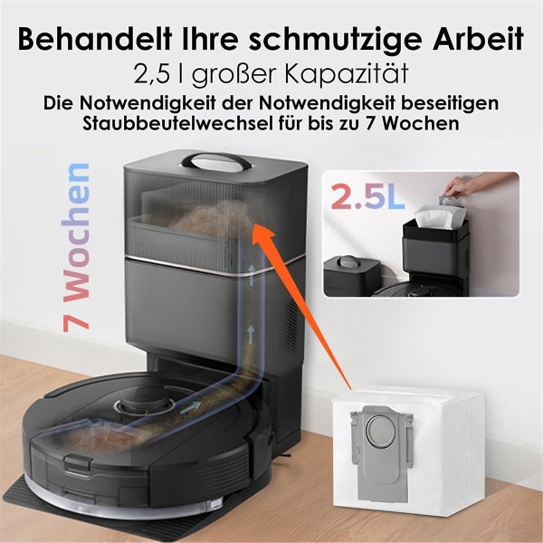 Kompatibel med Roborock Q8 Max, Q8 Max+,q5 Pro, reservedele tilbehør Hovedsidebørste Hepa-filter Moppestøvpose [DB] Photo Color