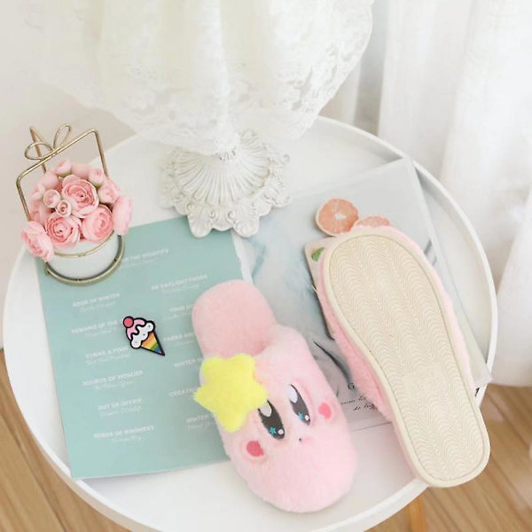 Nye Kawaii Star Kirby Tøfler Søde Indendørs Anime Kirby Plys Sko Vinter Skridsikre Varme Kvinder Hjem Bomuld Tøfler Piger Gave [DB] Size36-38 KIRBY