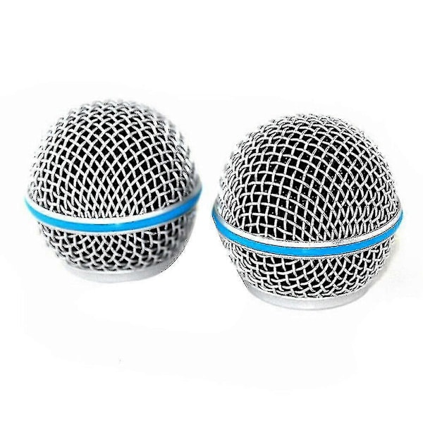2 stk. Mikrofon Grill Mic Gitter Udskiftning Mic Kuglehoved Mesh Til Beta58a Sm58 Pgx24 Slx24-CE db