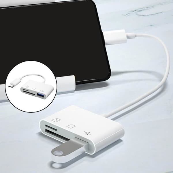 USB C SD-kortleser TF SD-til USB C-adapter C for spor[DB]