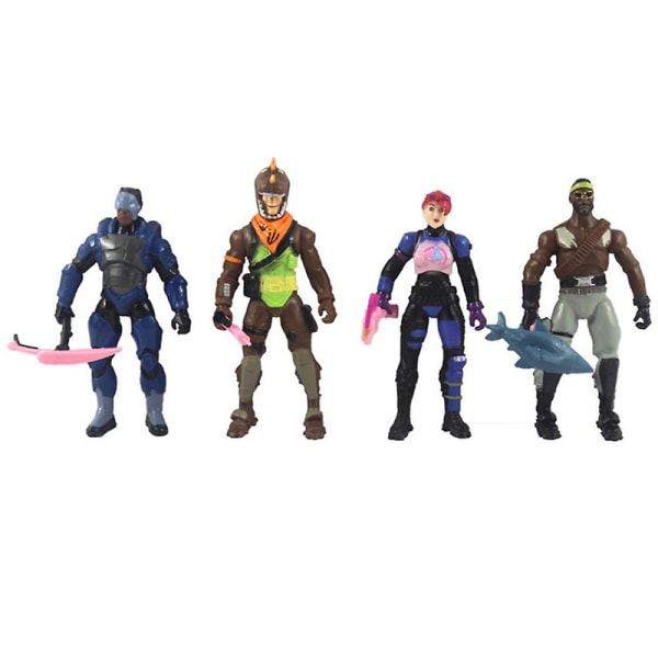 8st Fortnite Battle Royale Säsong 8 Set Modellfigurer med vapen Display Lekset Leksaker Cake Topper Barn Presenter Db