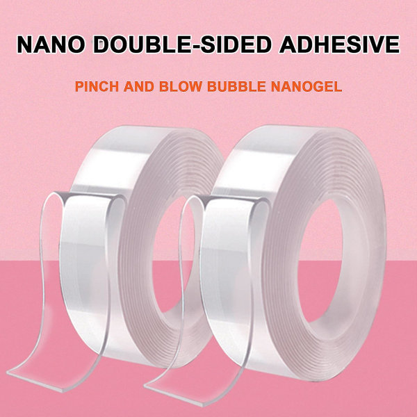 Opgrader Nano Tape Bubble Kit, Dobbeltsidet Tape Plastic Bubble, elastisk tape Ny [DB] Transparency 0.01cm*0.5cm*200cm