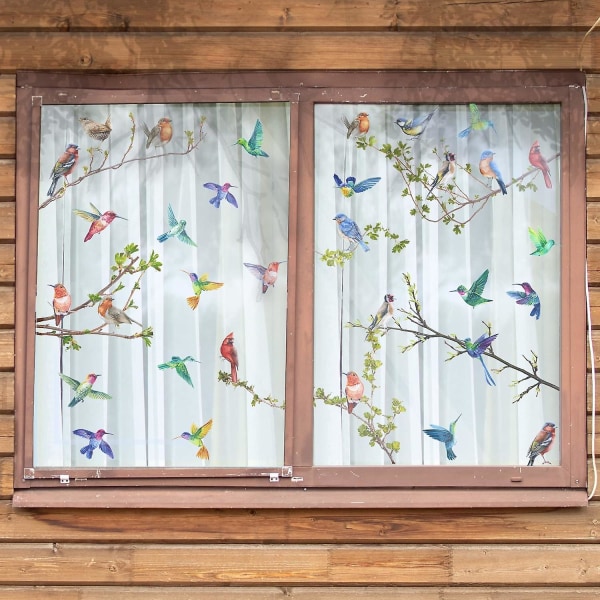 Spring Window Clings - 9 ark, dobbeltsidet glasdekoration