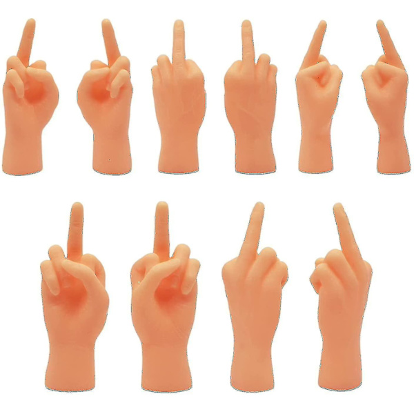 Liten långfingerleksak 10 st dockor Mini fingerhänder Miniatyrhänder med vänster hand och höger hand Db
