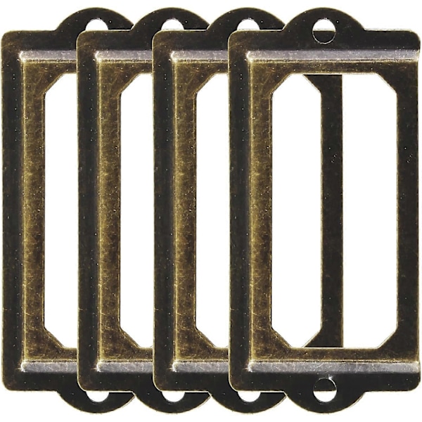 30 stk Retro Bronse Metall Biblioteksmerker, Fil Skuff Etikett Rammer Holder, Skrue Skap, Hylle Etikett Navnekort Etikett Holdere (70mm x 33mm) db