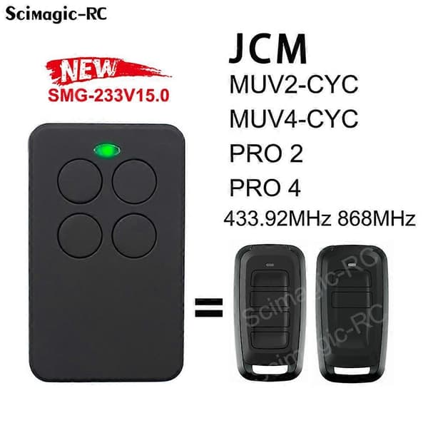Garagefjernkontroll JCM ROPER TECH GO-2- GO-4 GO 2 GO 4 GO-MINI GO MINI Portåpner [DB] silver button