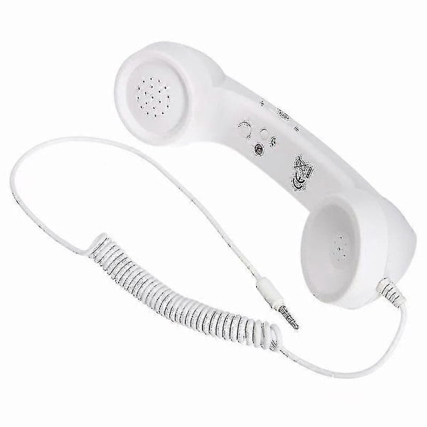 3,5 mm Retro Mobiltelefon Mottagare Telefonlur med Mikrofon [db] White