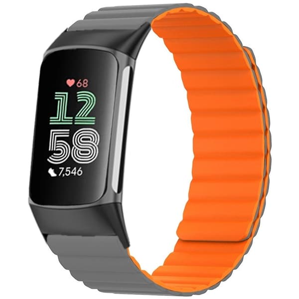 Magnetisk urrem i silikone til Fitbit Charge 6/5, justerbar håndledsrem [DB] Multicolor Style E Fitbit Charge 6