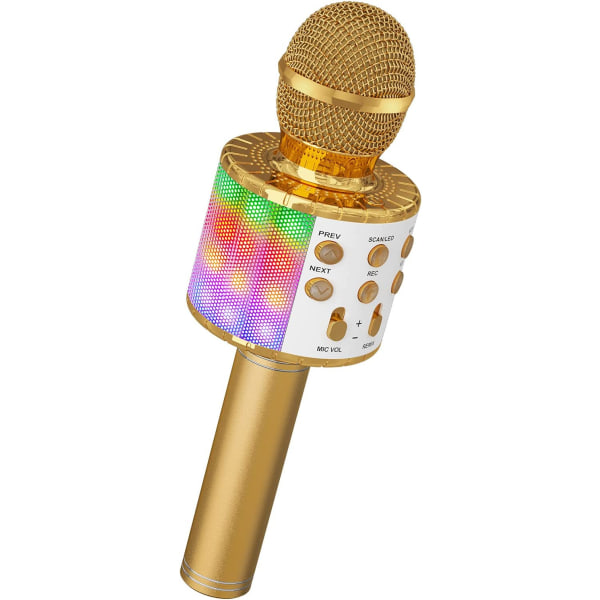 Trådlös Karaoke Mikrofon, Ankuka Barn Karaoke Mikrofon med Dansande LED-ljus