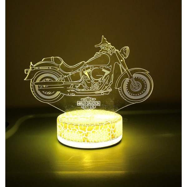 Jusch Harley Davidson Motorsykkel Lampe Nattlys Gaver 3d 7 Farge