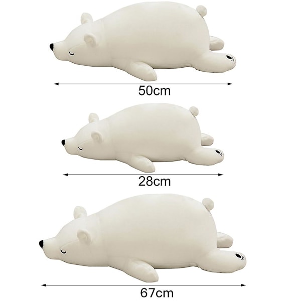Gosedjur isbjörn för barn, Kawaii plyschleksak valp fyllning för småbarn söt mjuk DB White 55cm