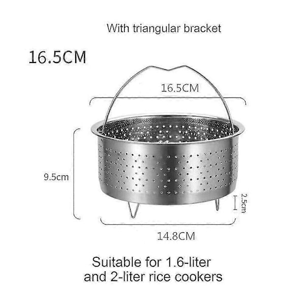 Tryckkokarinsats Ångkokare Rostfritt Stål Korg Ris Ångtryckkokare [DB] 16.5cm