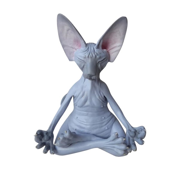 Sphynx Cat Meditera Samlarfigurer Miniatyr Handgjorda dekor Djur Figurleksaker Djurmodell Figur
