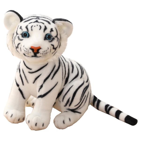 Rigtig ansigts tiger plyslegetøj [DB] White 23cm